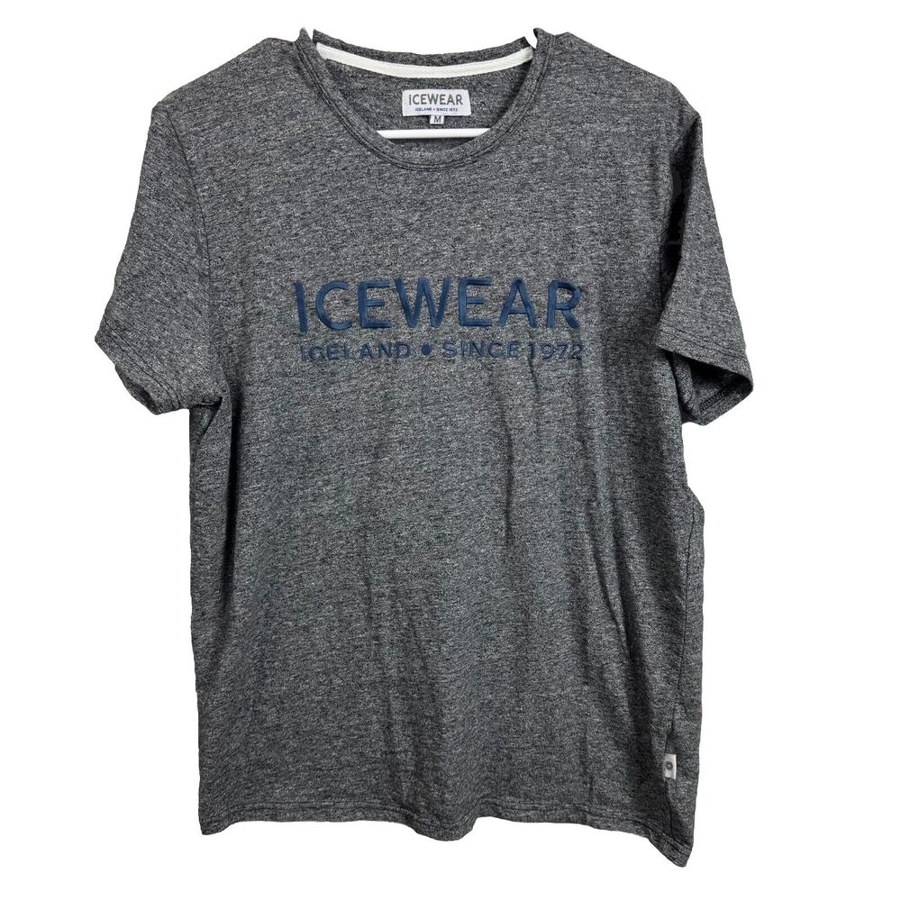 ICEWEAR Men's Grey Short Sleeve Logo T‑Shirt